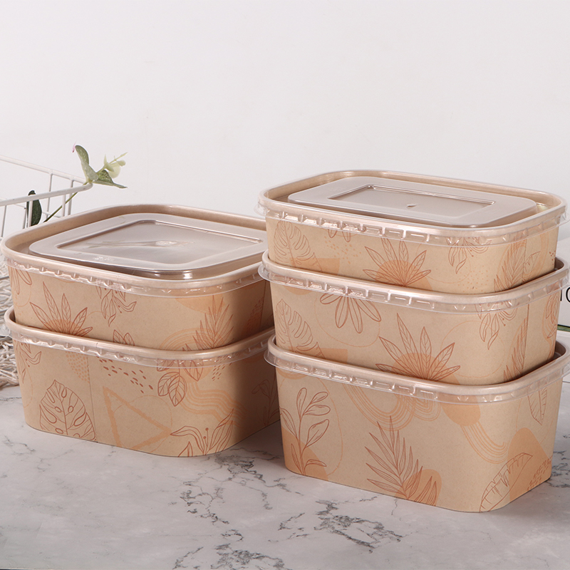 Suorakulmainen ja neliön muotoinen paperikulho